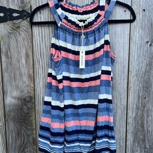 MAX STUDIO Stripe Ruffle Halter Sleeveless Top Multicolor Women’s Small NWT NEW